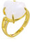 Gilieyer Lachender Buddha Ring, Vergoldetes Kupfer Modischer Zierlicher Grüner Jade Ring Zirkonia Edelstein Verstellbar Glücks Buddha Ring Schmuck für Damen und Herren (Weiß)