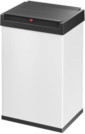 Hailo Big-Box L 1 x 35 liters / 9.2 gallons | Self-Closing Swing lid | Steel Sheet | Waste Kitchen | Made in Germany | White Free Standing Bin