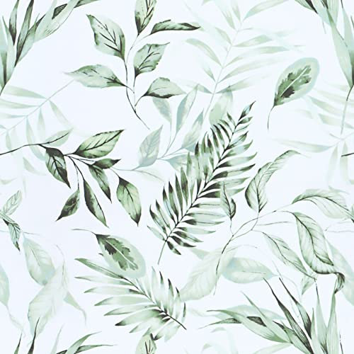 CiCiwind Leaf Wallpaper Self Adhesive Wallpaper Green Leaf Contact Paper Peel and Stick Wallpaper 39.5×300cm Sticky Back Plastic Removable Vinyl Film for Bedroom Living Room Kitchen Wall Furniture
