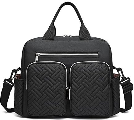 KONO Baby-Wickeltasche, stilvoll, für Mama und Papa, wandelbare Reisetasche mit isolierten Taschen(Schwarz)