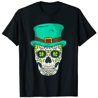 St Patricks Day Totenschädel Zylinder Hut Zu Saint Paddy's T-Shirt