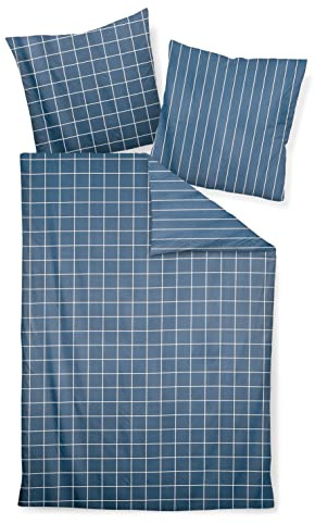 Janine Design Mako-Satin Bettwäsche-Garnitur modernclassic 39025 Farbe Atlantik Größe 155x220 + 80x80cm