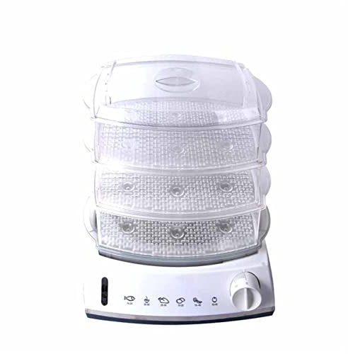 Vaporizador de Alimentos de Tres Niveles, cocción simultánea rápida y Saludable, cestas apilables para Verduras o Carnes, Bandeja para arroz/Granos, Apagado automático y protección