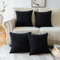 Sungeek 4er Set Kordsamt Kissenbezüge 45x45 cm, Dekorativ Zierkissenbezüge Weich Kissenbezug Dekokissen Sofakissen Couchkissen Deko Bezug Kissenhülle für Sofa Schlafzimmer Wohnzimmer (Schwarz)