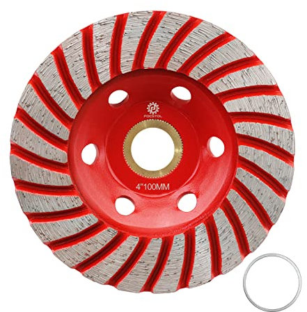 FOCSTOL Diamant Schleiftopf - 100mm x 22,23mm Turbo Reihe Schleifscheibe für Beton Granit Marmor Mauerwerk Künstlicher Stein für Winkelschleifer