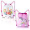 AYNKH 2 x Einhorn-Rucksack für Kinder, leichte, rosa Kordelzug, wasserdichte Cartoon-Tasche für Pool, Schule, Camping, Ausflug, Outdoor, rose, One size