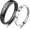 Beydodo Hocheitsringe Paar Silber 925, Sonne Mond Ringe Set mit Gravur I Love You Verlobungsringe Verstellbar für Paare Silber Schwarz