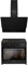 GURARI Set de cuisinière électrique sur pied GCH E 912 BL + GCH D 268 9 BL Prime, hotte aspirante 90 cm, hotte aspirante noire verre, 1000 m³/h, four 90 cm, 121 l, noir