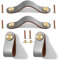 Yuaaoh Poignée Cuir Pour Meubles 4 Pièces Poignée de Tiroir en Cuir Poignées Cuir de Placard Boutons de Porte de Tiroir en Cuir Poignée en Cuir 13,8cm Gris