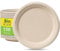 Rigid Disposable Paper Plates Brown 9 inch 150 Pack Eco-Friendly, Sugarcane Strong Heavy Duty Large Plates Compostable Dishes Tray for Party BBQ