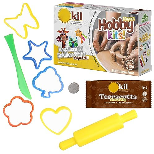 Minadax Hobby Set 250g Natur-Ton Töpferset - Inkl. 5 Formen und Werkzeuge