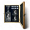 Whisky Set Feuerwehr Gravur und Wunschtext Karaffe 700 ml und Gläser personalisiert Holzbox Geschenk (Motiv 4: Feuerwehrmann mit Schlauch, Karaffe + 1 Glas)