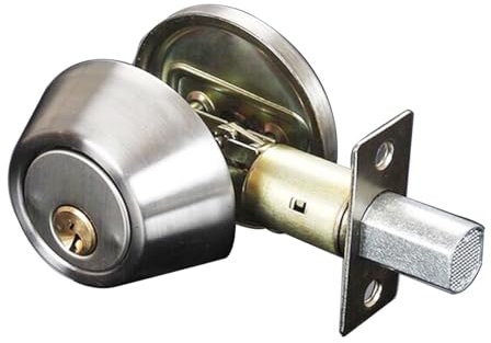 Cerrojo de seguridad de un solo cilindro, cerradura de puerta de seguridad redonda con llave externa y cerradura de giro interna para puertas de 35 mm a 50 mm de grosor