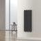 [neu.haus] Radiadores de Panel Doble Capa Radiador de Diseño Plano Calefactor de Baño Salón de Agua Caliente de Pared Conexión Inferior Central 1140W Acero 120 x 45 cm - Negro