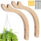 Confezione 2 ganci per piante da appendere, fioriere da parete in legno per piante da interno, gruccia per piante da interno, resistente per lanterne, supporto fiori, campanelli eolici, fioriera