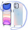 Xylota Handykette für iPhone 11 6.1 '' Hülle mit Band, Bunt Matt Silikon Handyhülle Bumper Case mit Kette Kordel Schlüsselband, TPU Stoßfeste Schutzhülle für iPhone 11 zum Umhängen, Blau