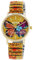 Raptor Damenarmbanduhr Frida Kahlo Edition mit Zugband (Mehrfarbig - Orange mit Blumen)