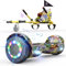 Hoverboards mit Hoverkart, 6,5 Self Balance Scooter für Kinder Jügen Erwachsene, Hoverboards mit Sitz, 4Ah Batterie, Skateboard mit Bluetooth& LED, Geschenk für Kinder Erwachsene