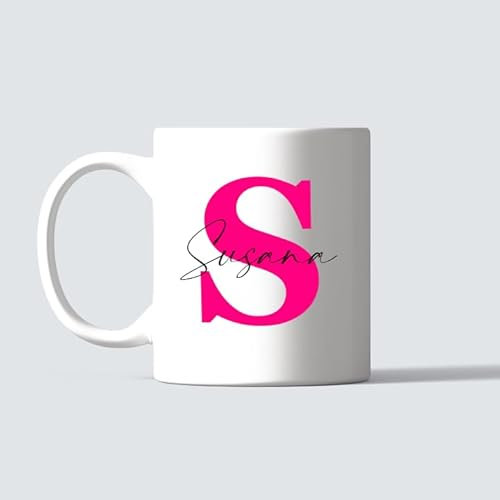 Taza Personalizada con Nombre + inicial de cerámica regalos originales