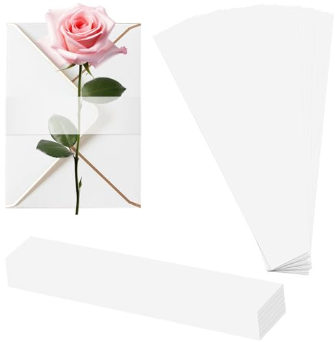CANIPHA 150 Stück Hochzeitseinladungszubehör, Pergament-Bauchband für 12,7 x 17,8 cm Einladungen, transparente Einladungs-Bauchbänder, Hochzeitseinladungszubehör, Pergamentpapier-Bauchbänder für