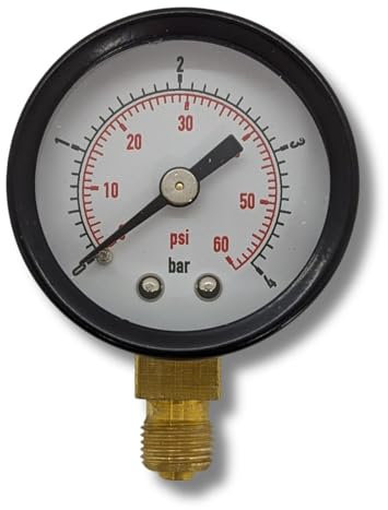 Lumonic I Manometer 0-10bar I 1/8 Zoll I Klasse 2,5 I Anschluss unten I Durchmesser 40mm I Druckmesser I für Druckluft und Wasser