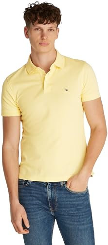 Tommy Hilfiger Herren Poloshirt Kurzarm 1985 Slim Fit, Gelb (Citronella), XL