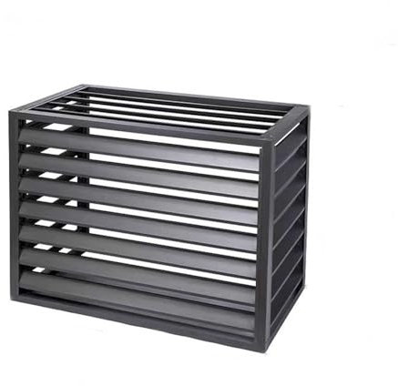 MOCHAMIK Air Conditioner Fence for Outside Units, Privacy Screen Radiator Cover for Home, Anti-Theft Sturdy Aluminum AC Covers, Dustproof and Waterproof (Dark Grey L110xW60xH80cm)