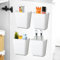 CRESZZLE Set de 4 cajas organizadoras autoadhesivas de pared, organizador productos limpieza, caja organizadora plástico, para armario de baño y cocina, organizador de objetos pequeños.