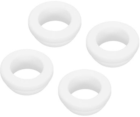 sourcing map 4Pcs Snap Rubber Grommet Hole Plug Mount Dia 19mm ID 15mm H 9mm Narrow Groove Width 2mm Seal Anti-Scratch for Electrical Box Cable Pipe White