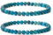 Landorilo 2 Stück Naturstein Runde Perlen Stretch Armband (4mm) für Damen Herren, Yoga Heilstein Armbänder, Freundschaftsarmband, Paar-Armband, Ersatzperlen Inklusive(2R Apatit)