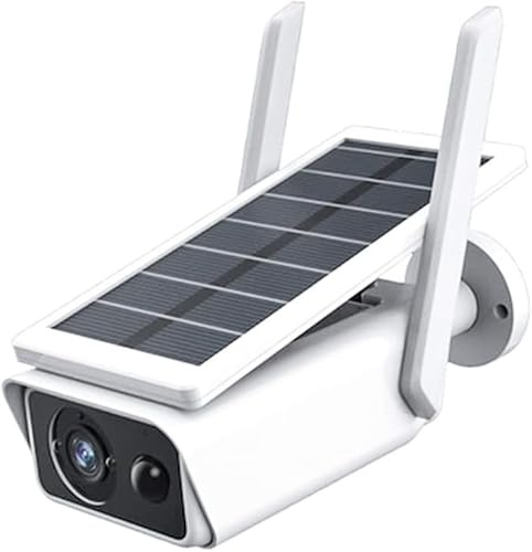 AntDau71® - Telecamera Wifi Hd 1080p 2mpx videocamera wireless ricaricabile con pannello solare visione notturna controllo da app ICSEE smartphone IP66 motion detector per interno - CW891