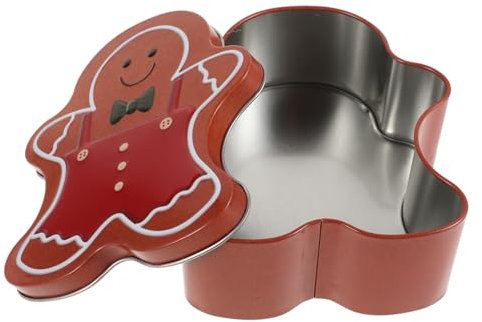TOYANDONA Large Gingerbread Man Tin Box Christmas Cookie Storage with Lid Airtight Biscuit Container Holiday Treat Jar Multipurpose Tinplate Box