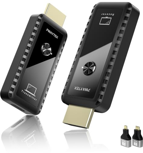 Wireless HDMI Transmitter and Receiver 328ft/100M, Wireless HDMI Extender Kit, Plug & Play, 4K Decode Support 2.4/5G for Streaming Video and Audio to Monitor from Laptop/Pc/Tv Box, Black