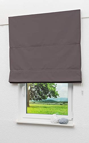 LYSEL Outlet Raffrollo braungrau, abdunkelnd mit Kettenzug, Maße: (Bx H) 140cm * 180cm