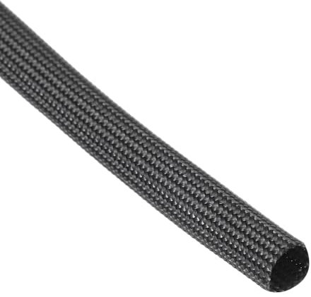 sourcing map Insulation Cable Protector, 16.4Ft-6mm High Temp Fiberglass Sleeve Black