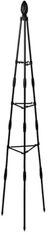 Black Triangular Garden Obelisk Heavy Duty Metal Trellis for Climbing Roses and Clematis Three Legs Design with Reinforced Crossbar (160cm)