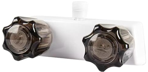 Grifo de ducha para remolque de camping, 2 asas, válvula continua de ducha, control de agua interior, soporte de cabeza, grifo de baño para autocaravanas, furgonetas, proyectos de renovación para
