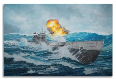 Vintage-U-Boot-Poster, Motiv: Deutsches U-Boot, Typ IXC-40 (U-190), Poster, dekoratives Gemälde, Leinwand, Wandposter und Kunstdruck, moderne Familienschlafzimmer-Dekoration, Poster, 30 x 45 cm