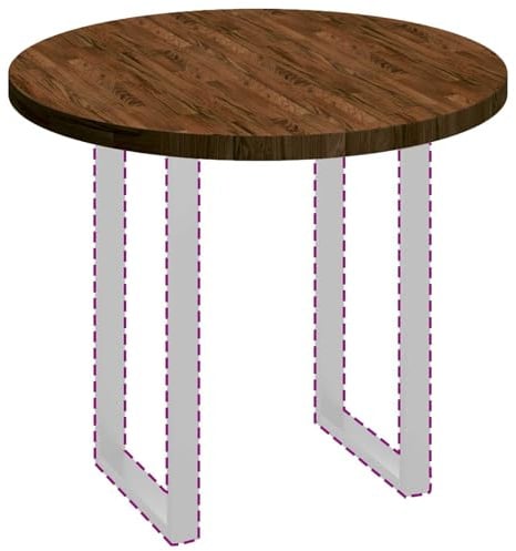 vidaXL Table Top Ø 90 x 4 cm Round Solid Oak Wood Dark Brown