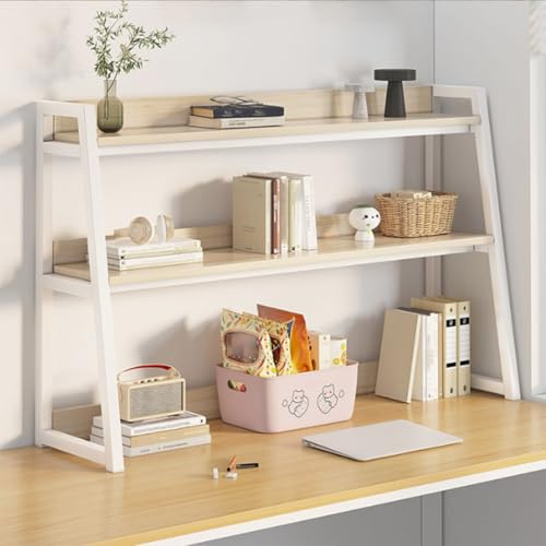 Libreria A Scala Per Scrivania Per Computer Libreria Da scrivania Autoportante In Legno Organizer Da Scrivania Aperta Per Forniture Per Ufficio A 3 Livelli With Non-Slip Feet(Natural,95 x 32 x 90cm)