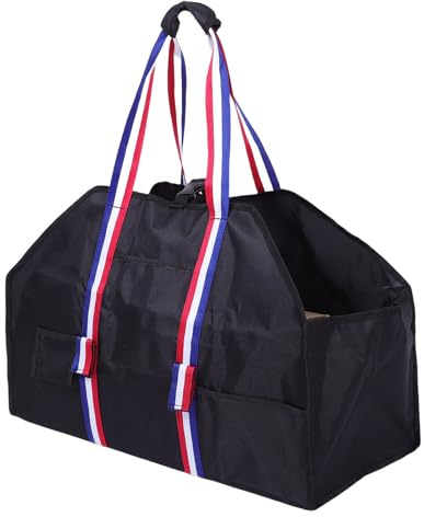 SPYMINNPOO Firewood Carrier 600D Oxford Fabric Log Holder Bag with Adjustable Strap and Axe Pocket for Camping BBQ Gardening Outdoor, Durable Large Wood Carrier with Reinforced Handles