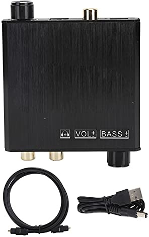 Professional Audio DAC, Digital To Analog Audio Converter with Volume Control, 192kHz High Resolution DAC for Optical and Coaxial Input, Metal Shell Audio Amplifier for DVD HD Play
