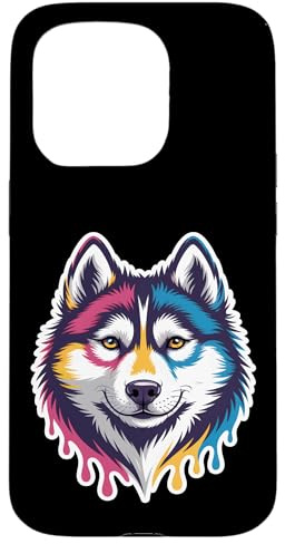 Hülle für iPhone 15 Pro Husky Face Vibrant Dog