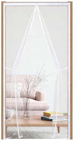 Magnetic Fly Screen for Doors 65x200cm,Magnetic Door Curtain & Mosquito Net, Breathable High-Density Mesh, Hands-Free Pet & Kid Friendly, Fits Various Sizes, Patio/Balcony/Sliding Door,White