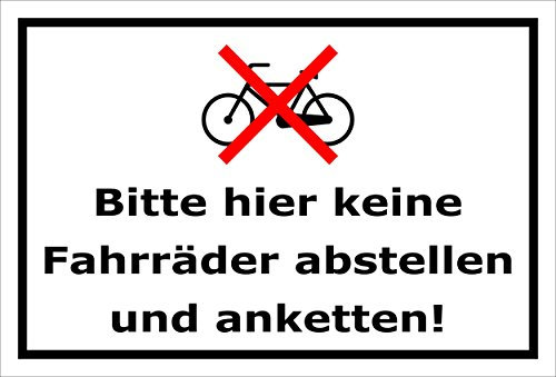 Melis-Folienwerkstatt Aufkleber - Fahrräder abstellen - 30x20cm – S00050-022-A -20 Varianten