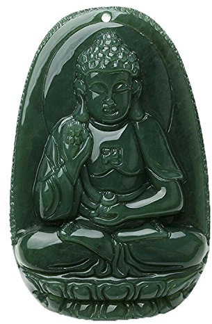 yigedan Halskette mit Buddha-Anhänger Sakyamuni Bodhisattva aus natürlicher Jade