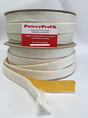 Stove Glass Gasket Self Adhesive Heat Proof For Stove Door 25 mm * 3 mm Per M White