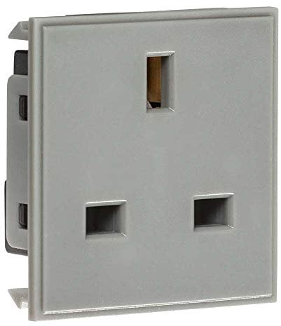 13A 1G unswitched Socket Module 50 x 50mm - Grey