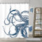LIGHTINHOME Octopus Duschvorhang 183 x 183 cm (B x H) Marineblau Ozean Kraken Riesen Tentakel Meerestiere Mythische nautische Tiere Stoff Wasserdicht Badezimmer Home Decor Set 12 Kunststoffhaken