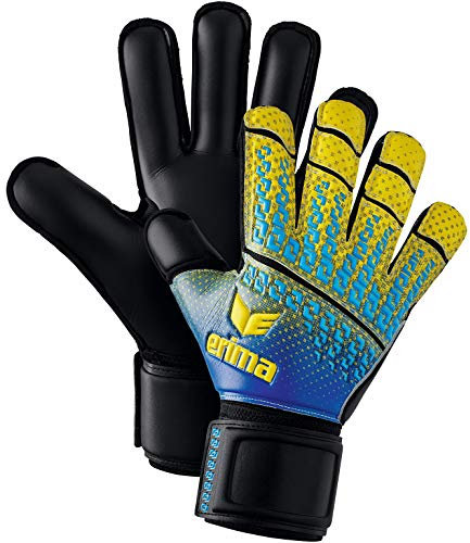 Erima Jugend SKINATOR Hardground 2.0 Torwarthandschuh, Safety Yellow/blau, 4